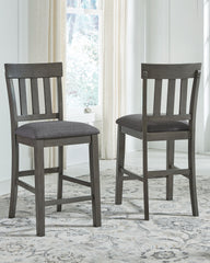 Hallanden - Upholstered Barstool (Set of 2) - Black / Gray