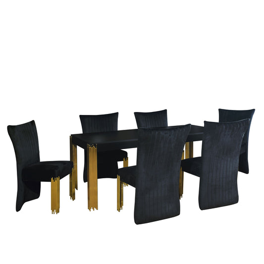 Empire - Table With 4 Chairs - Black