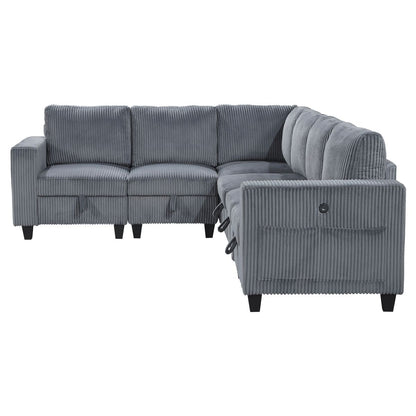 Walterboro - Sectional With Storage, Storage Pouches And Charging Ports