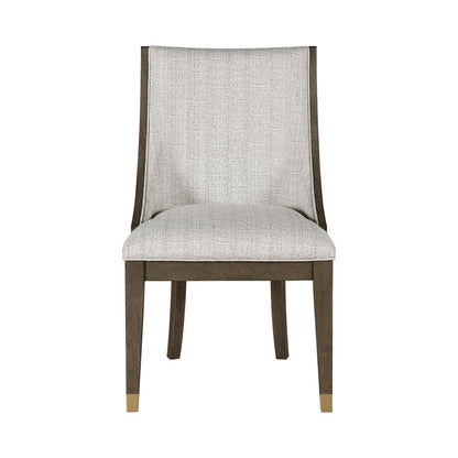Griffin - Arm Chair (Set of 2) - Pearl Silver / Dark Brown
