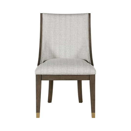 Griffin - Arm Chair (Set of 2) - Pearl Silver / Dark Brown