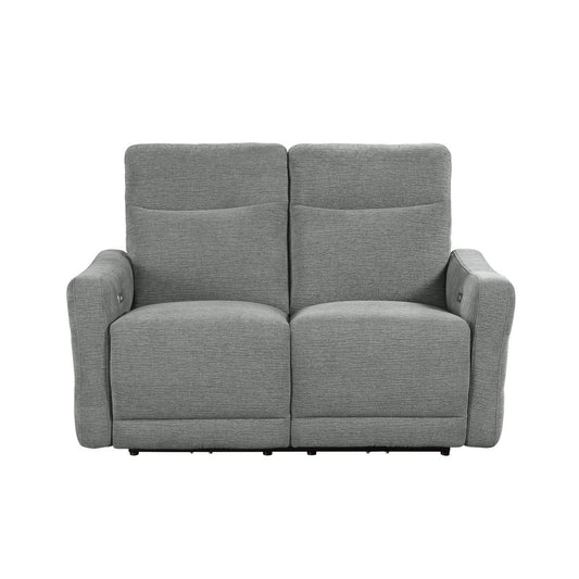 Edition - Power Double Lay Flat Reclining Loveseat With Power Headrests And USB Ports - Dove Gray