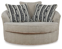 Calnita - Oversized Swivel Accent Chair - Sisal