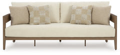 Serene Bay - Sofa With Cushion - Dark Brown / White