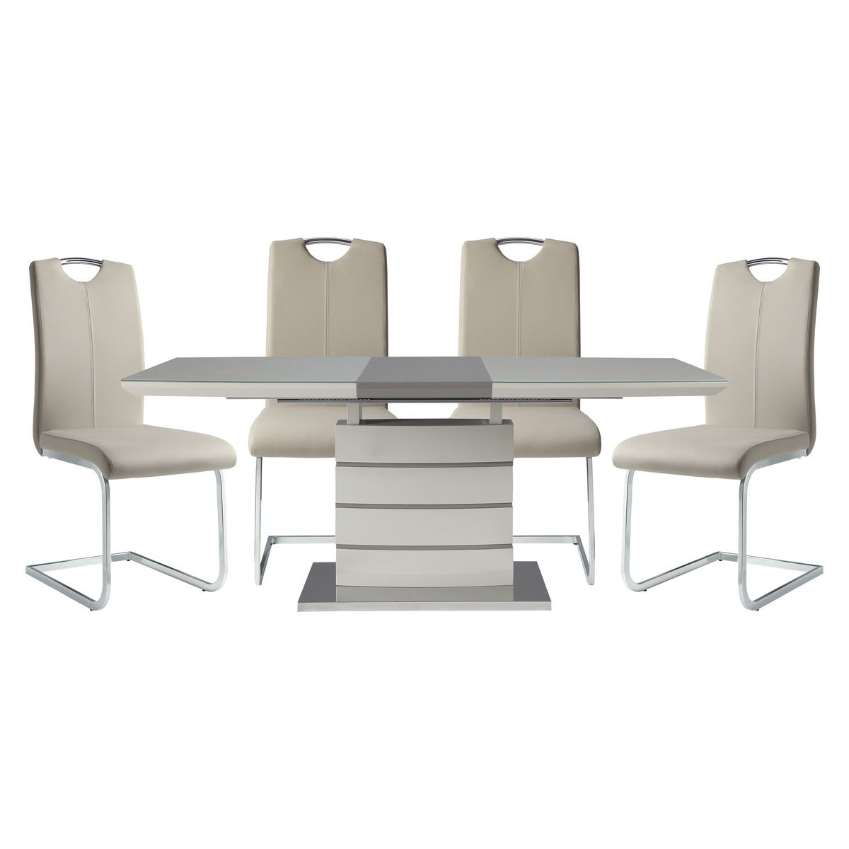 Glissand - 5 Piece Set (Table & 4 Side Chairs) - White