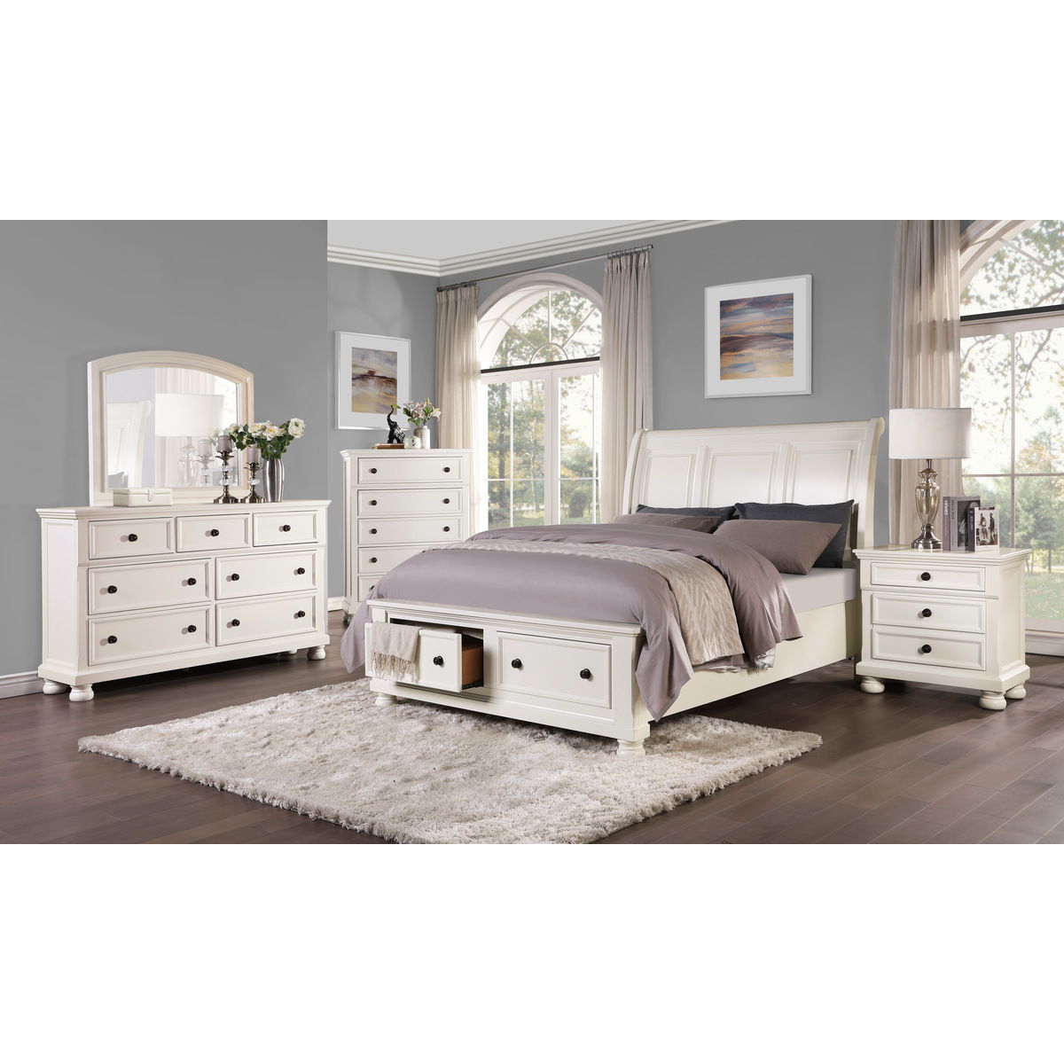 St. Simon - Nightstand With Hidden Drawer - White