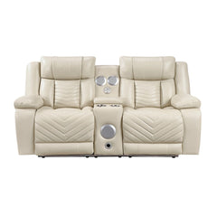 Huron - Power Double Reclining Loveseat With Center Console, Wireless Speakers, LED And Charging Ports