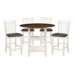 Kiwi - 5 Piece Dining Room Set (Table & 4 Side Chairs) - White / Dark Brown