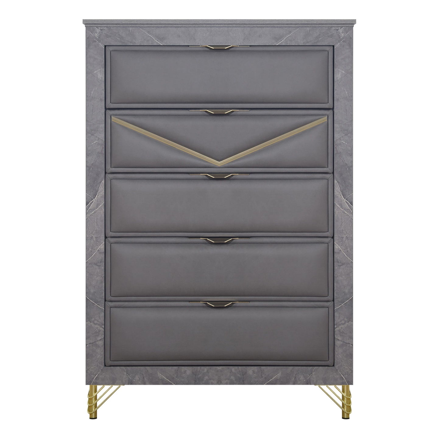 Symmetry - 5 Drawer Chest - Charcoal