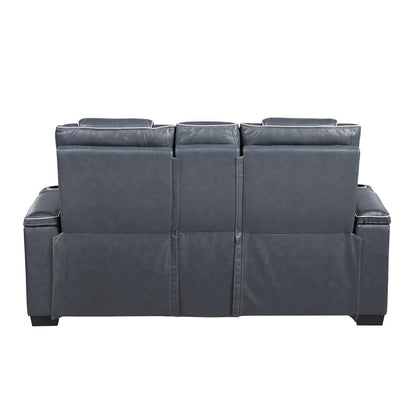 Apex - Power Double Reclining Loveseat With Center Console, Power Headrests, Storage Arms With Cup Holders, Wireless Charger, Air Massage And Heat, LED Lighting And Charging Ports