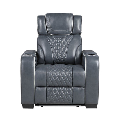 Apex - Power Reclining Chair With Power Headrest, Storage Arms With Cup Holders, Air Massage And Heat, LED Lighting And Charging Ports
