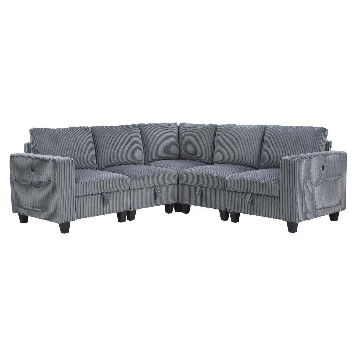 Walterboro - Sectional With Storage, Storage Pouches And Charging Ports
