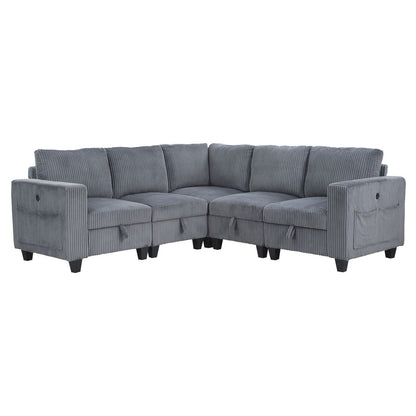 Walterboro - Sectional With Storage, Storage Pouches And Charging Ports