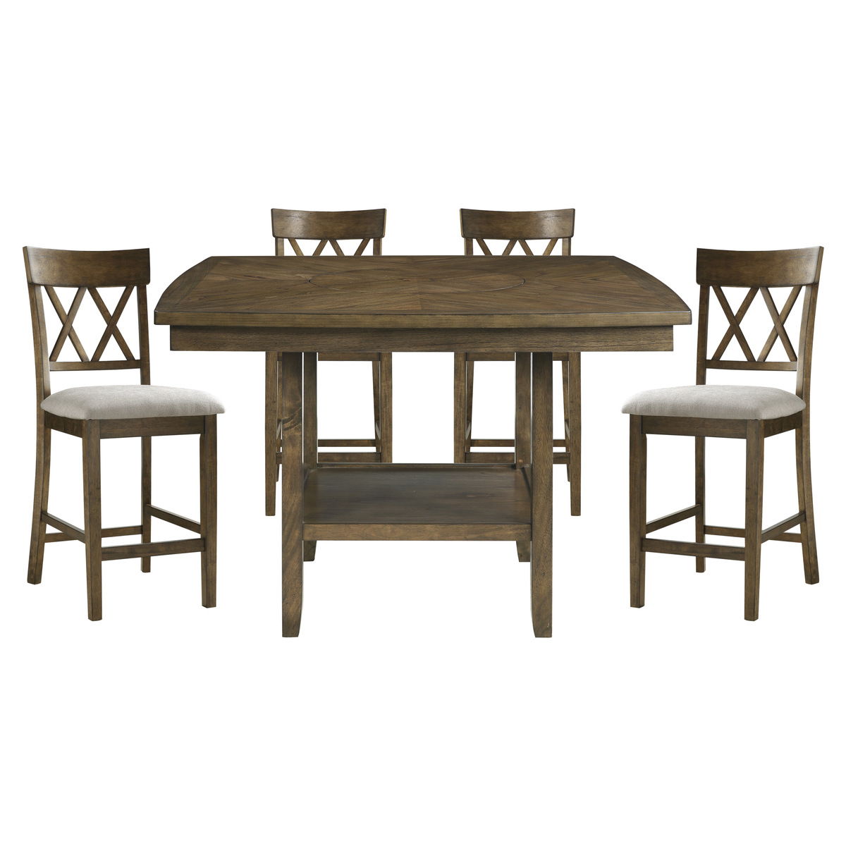 Balin - 5 Piece Dining Room Set (Table & 4 Side Chairs) - Brown
