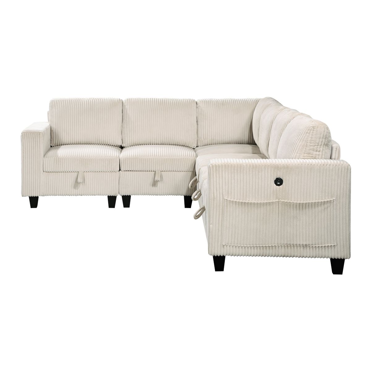 Walterboro - Sectional With Storage, Storage Pouches And Charging Ports
