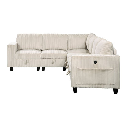 Walterboro - Sectional With Storage, Storage Pouches And Charging Ports