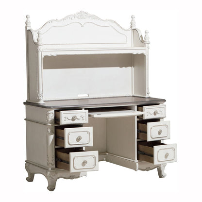 Cinderella - Writing Desk With Hutch - White