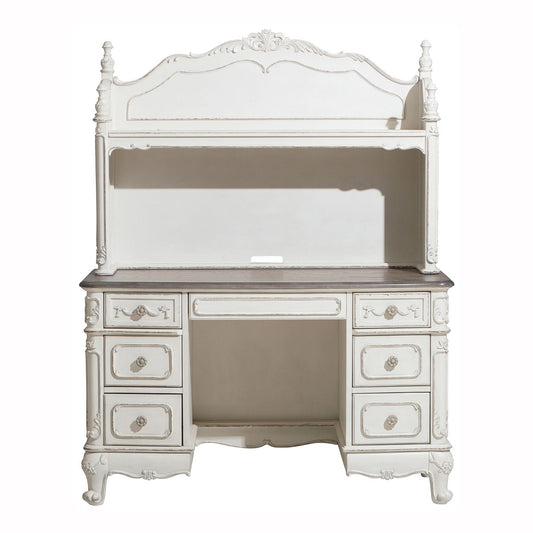 Cinderella - Writing Desk With Hutch - White