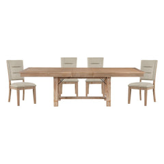 Aberdeen - 5 Piece Dining Room Set (Table & 4 Side Chairs) - Beige / Oak
