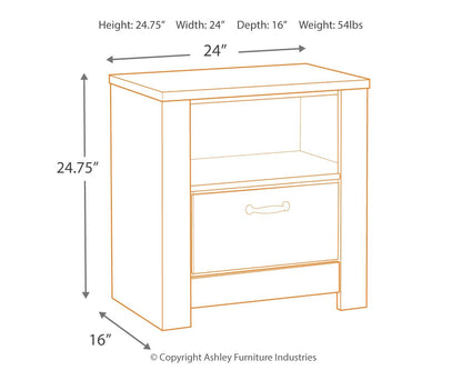 Bellaby - One Drawer Night Stand - Whitewash