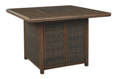 Paradise Trail - Square Bar Table w/Fire Pit - Medium Brown
