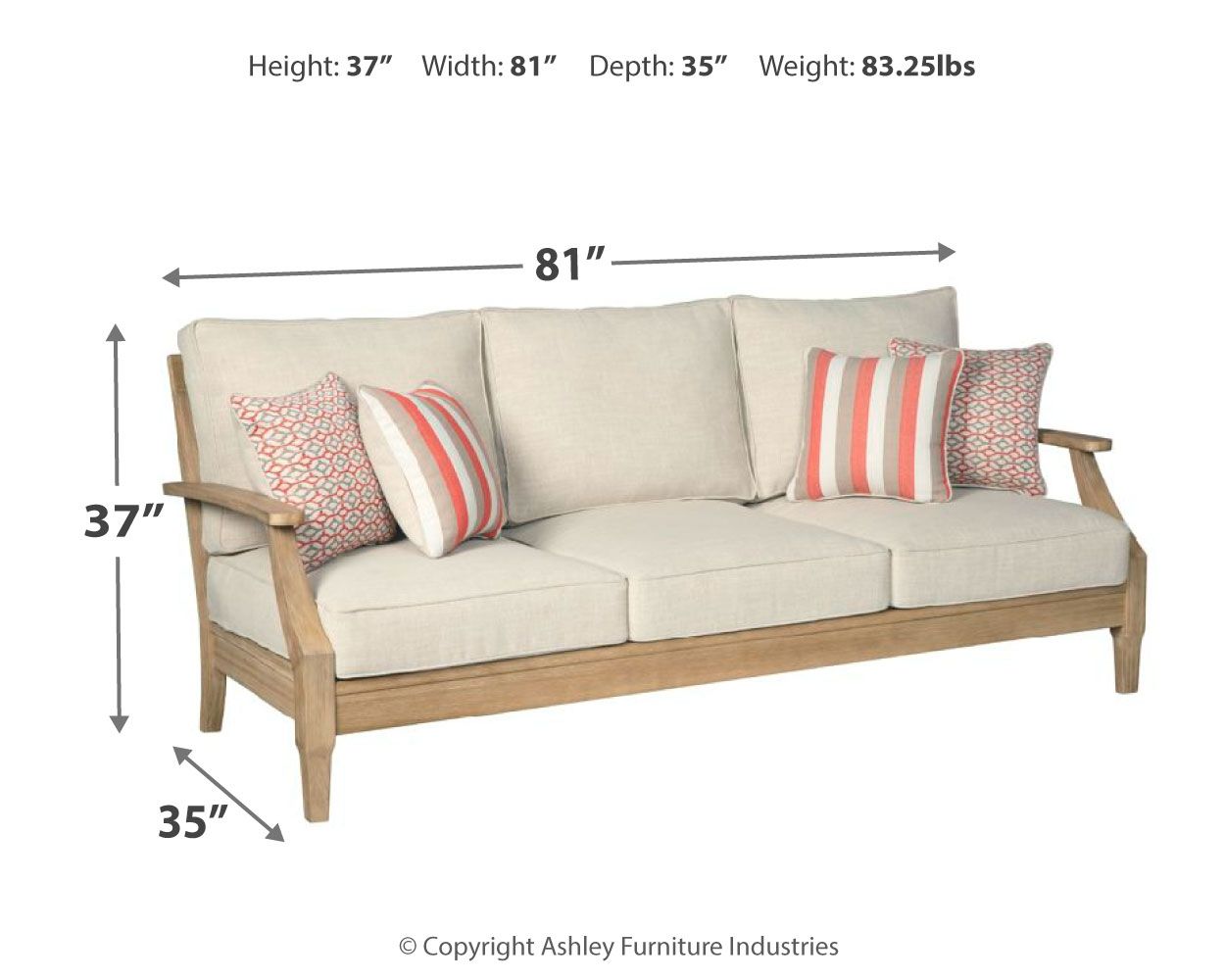 Clare View - Sofa with Cushion - Beige
