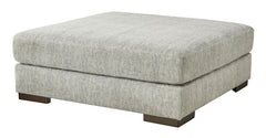 Regent Park - Oversized Accent Ottoman - Pewter