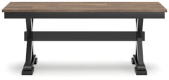 Wildenauer - Large Dining Room Bench - Brown / Black