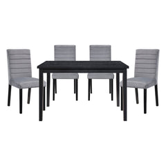 Andreas - 5 Piece Dining Room Set (Table & 4 Side Chairs) - Black / Gray