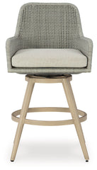 Seton Creek - Barstool With Cushion (Set of 2) - Beige / Gray