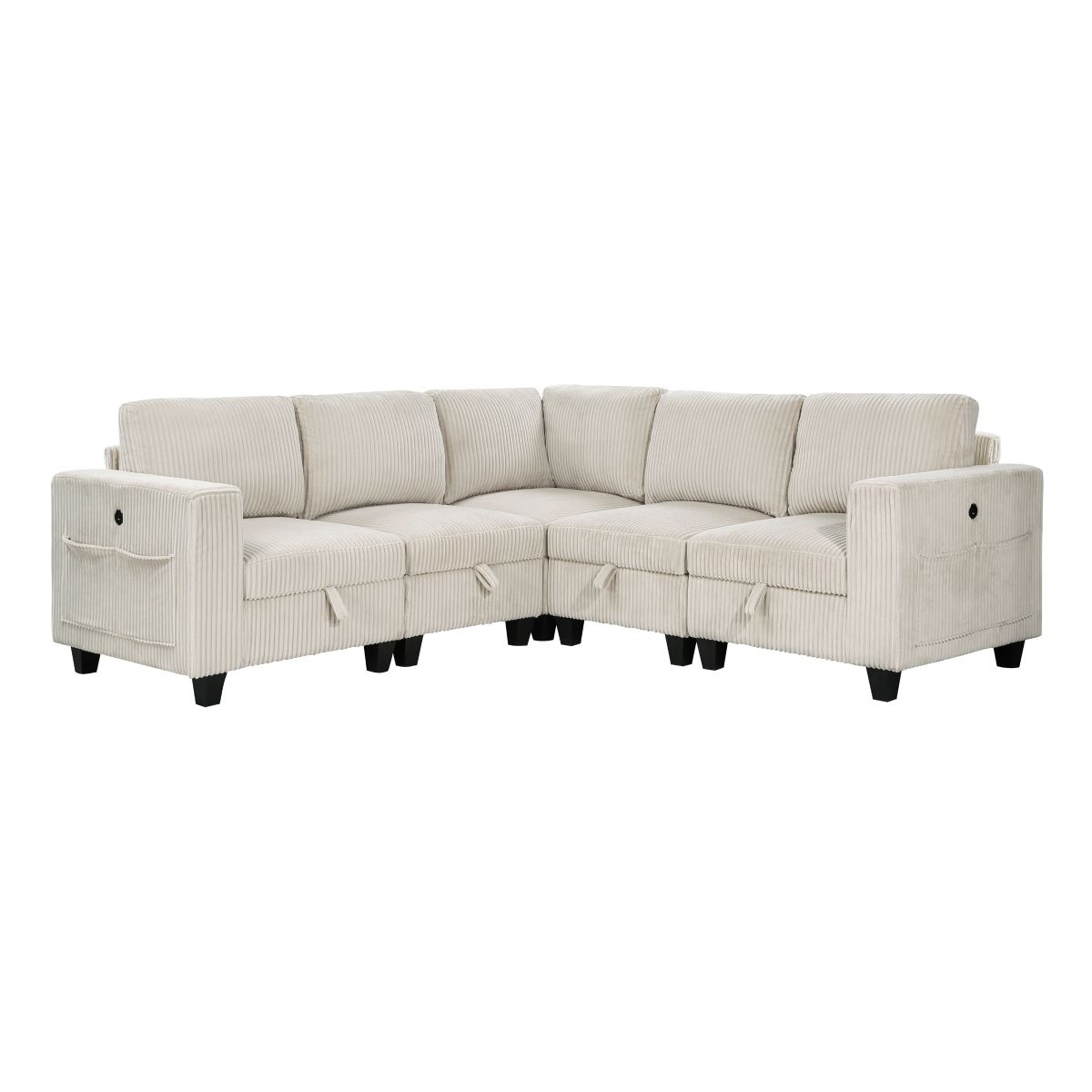 Walterboro - Sectional With Storage, Storage Pouches And Charging Ports