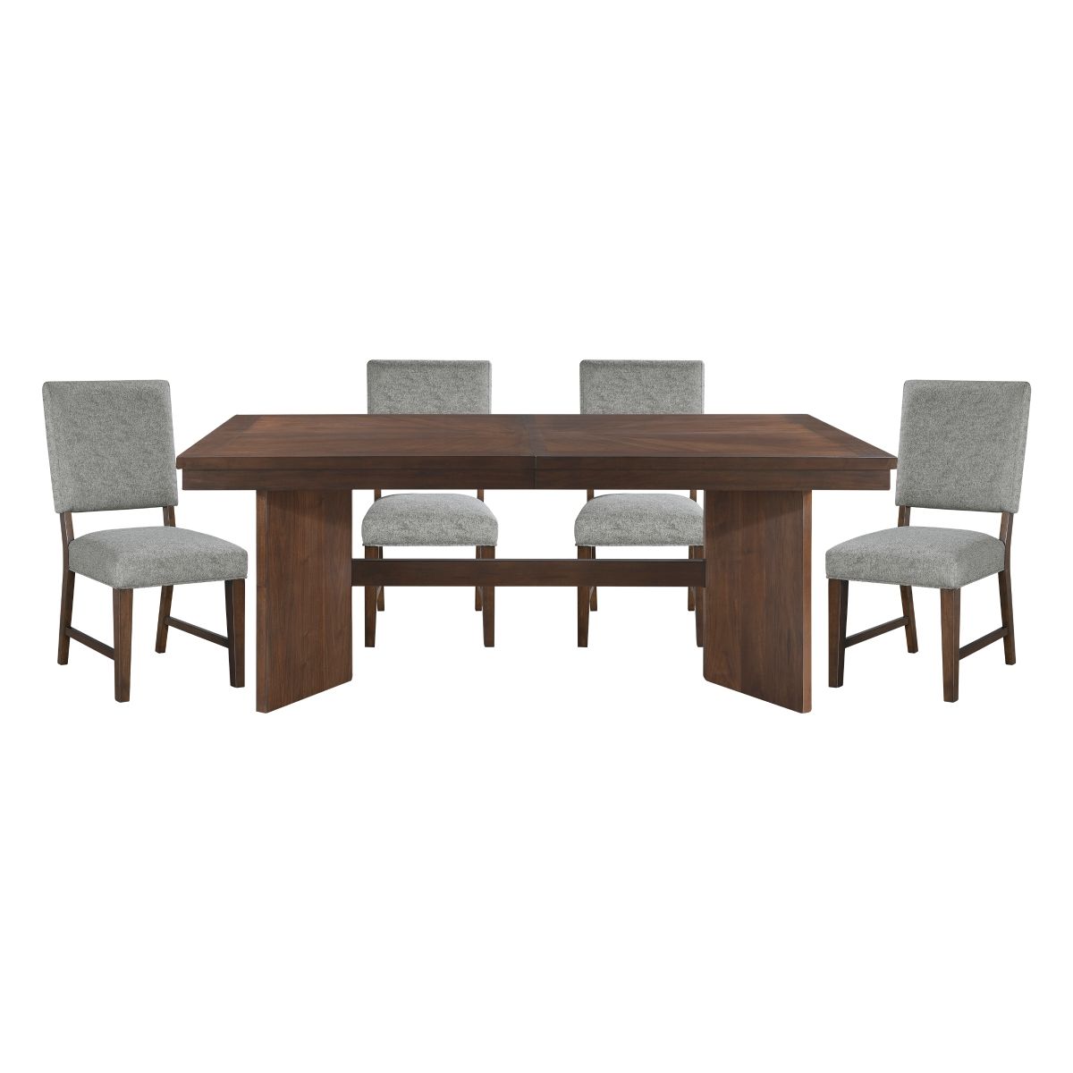 Franco - 5 Piece Dining Room Set (Table & 4 Side Chairs) - Walnut / Gray