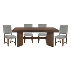 Franco - 5 Piece Dining Room Set (Table & 4 Side Chairs) - Walnut / Gray