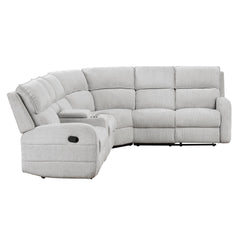 Thorne - 3 Piece Reclining Sectional With Left Console - Light Gray