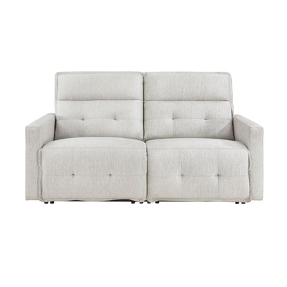 Salida - Power Double Reclining Loveseat With Power Headrests - White
