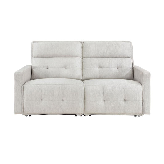 Salida - Power Double Reclining Loveseat With Power Headrests - White