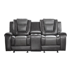 Briscoe - Double Glider Reclining Loveseat With Center Console - 2-Tone