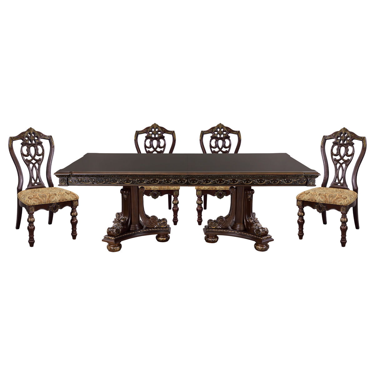 Catalonia - 5 Piece Dining Room Set (Table & 4 Side Chairs) - Cherry