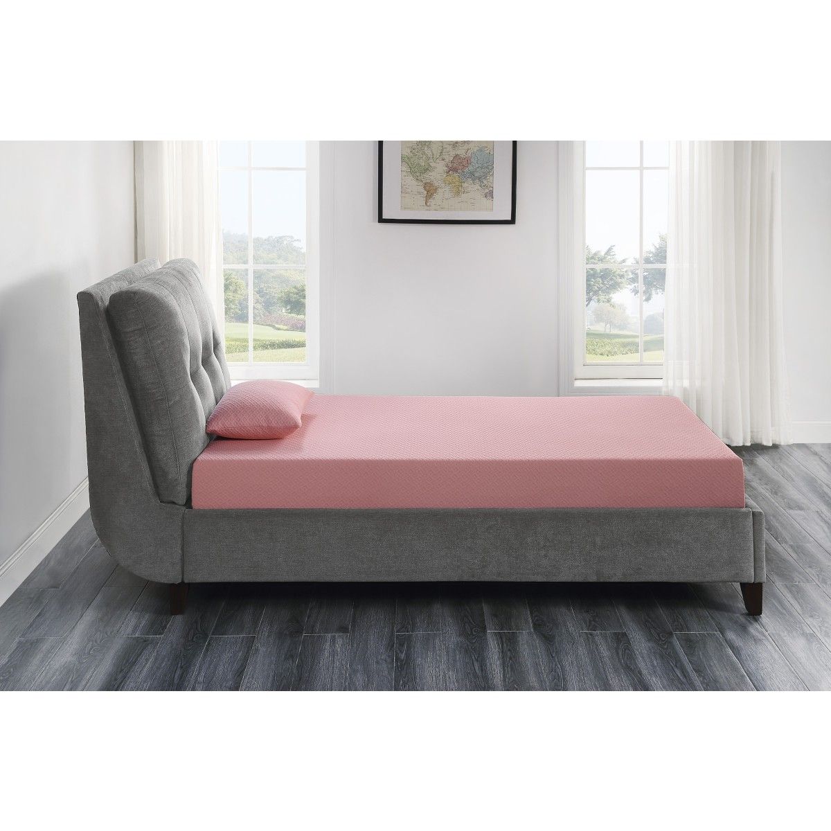 Leo - 7" Gel Infused Memory Foam Mattress And Pillow Set