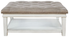 Kanwyn - Uph Ottoman Cocktail Table - Whitewash