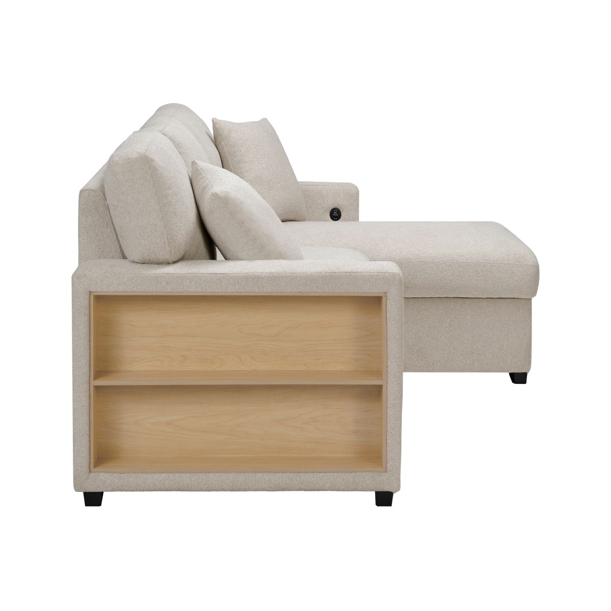 Pompano - Sectional With Chaise, Pull-Out Bed And Hidden Storage, Charging Ports