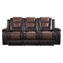 Briscoe - Double Reclining Sofa With Center Drop-Down Cup Holders - 2-Tone