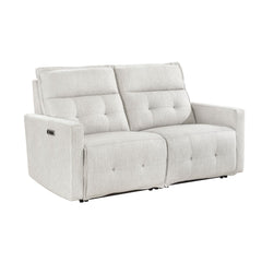 Salida - Power Double Reclining Loveseat With Power Headrests - White