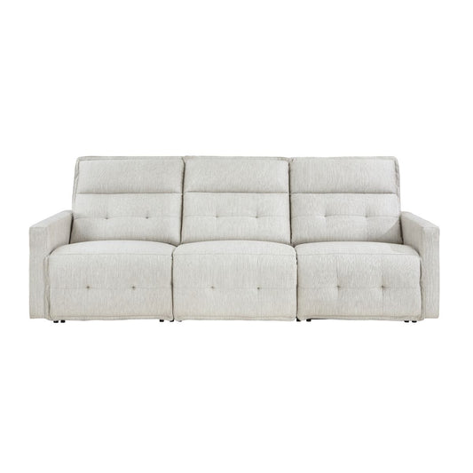 Salida - Power Double Reclining Sofa With Power Headrests - White