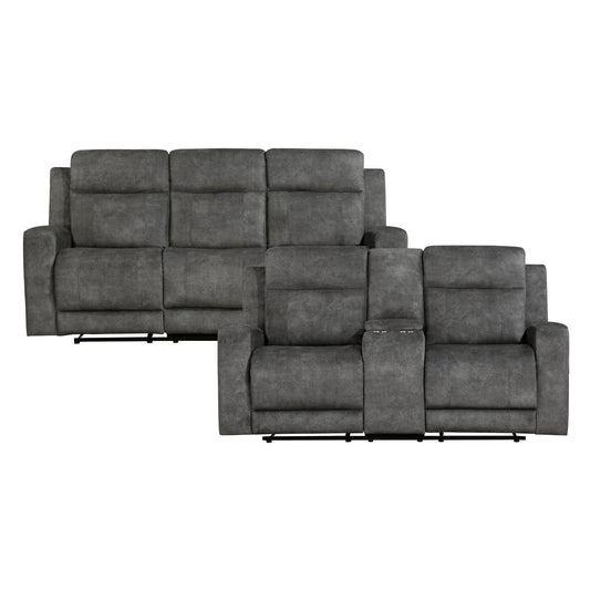 Muncie - Sofa & Loveseat - Dark Gray