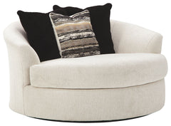 Cambri - Oversized Round Swivel Chair - Snow